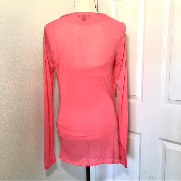 BEBE Set Long Sleeve Ruched Cowl Neck Top Plus Matching Tank Coral Sz S - Picture 2 of 11